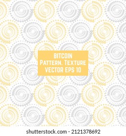 Bitcoin. A pattern with the cryptocurrency logo. Pattern. Texture. Background. For Web design, printing.