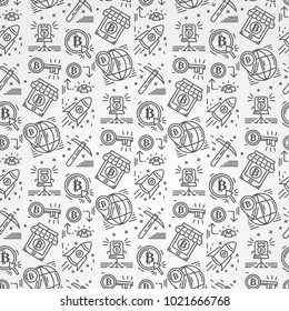 Bitcoin pattern seamless isolated on a white background .Crypto-currency