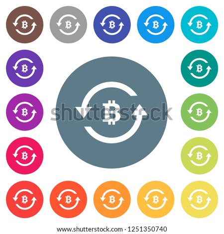 Bitcoin Pay Back Flat White Icons Stock Vector Royalty Free - 