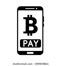 Bitcoin payment concept. Mobile cryptocurrency. Bitcoin transaction or donation. Cryptocurrency accepted here. Vector