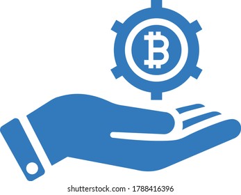 Bitcoin payment icon / blue color