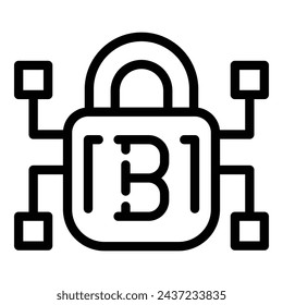 Bitcoin icono de pago vector de esquema. Moneda bancaria digital. Intercambio de criptomonedas