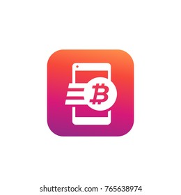 bitcoin payment, money transfer icon for apps and web