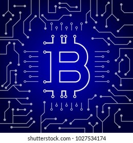 Bitcoin. Physical bit coin. Digital currency. Cryptocurrency - vector