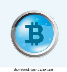 Bitcoin. Physical bit coin. Digital currency. Cryptocurrency.  Stock vector illustration.