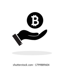 Bitcoin. Physical bit coin. Digital currency. Cryptocurrency.coin with bitcoin symbol. Bitcoin with flat design style. stock vector illustration.