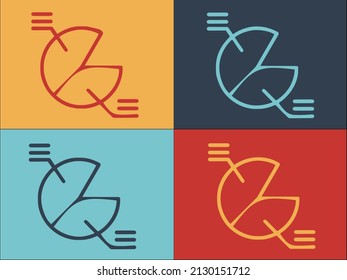 Bitcoin Pie Chart Logo Template, Simple Flat Icon of icon,vector,set