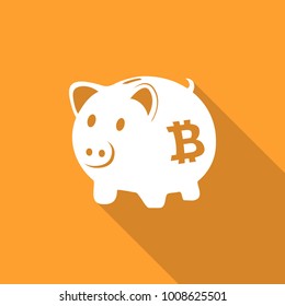 Bitcoin piggy bank icon