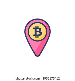 Bitcoin Pin icon in vector. Logotype