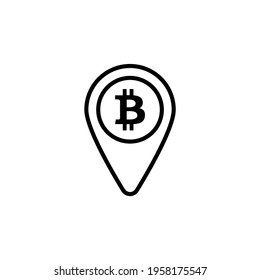 Bitcoin Pin icon in vector. Logotype