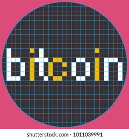 Bitcoin pixel art style design. Vector illustration.