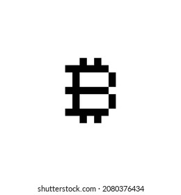 bitcoin pixel perfect icon design. Flat style design isolated on white background. Vector illustration