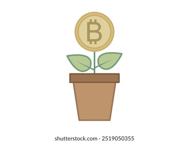 Planta de Bitcoin en una olla