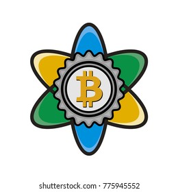Bitcoin playful icon logo templates for web and business company