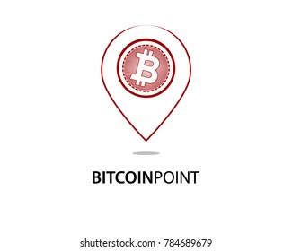 Bitcoin Point logo template design vector icon
