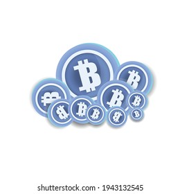 Bitcoin-Pool-Design Vektorgrafik