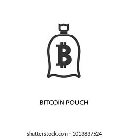 Bitcoin pouch vector icon illustration