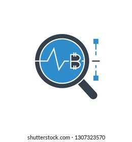 bitcoin price analytics concept icon