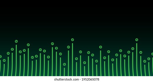 Bitcoin price up concept in flat design, Cryptocurrency vector illustration, Cryptocurrency background image.