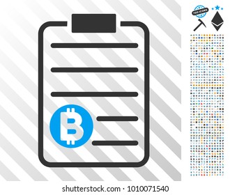 Bitcoin Price List icon with 7 hundred bonus bitcoin mining and blockchain clip art. Vector illustration style is flat iconic symbols designed for crypto currency software.