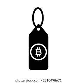 Bitcoin Price Tag Icon , Vector Graphics