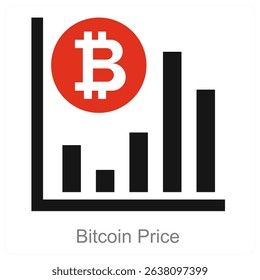 Bitcoin Price vector icon concept design