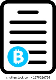 Bitcoin pricelist icon with flat style. Isolated vector bitcoin pricelist icon image on a white background.