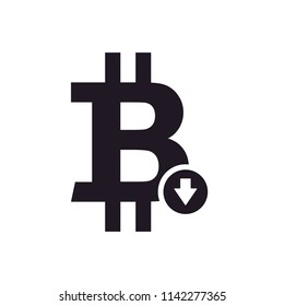 bitcoin prices go down  icon vector. dump bitcoin