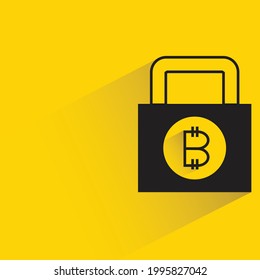 bitcoin private key on yellow background