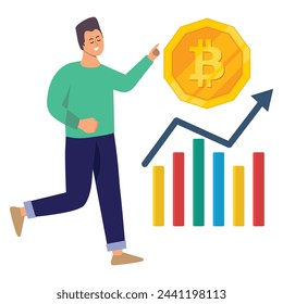 Bitcoin profit illustration vector icon 