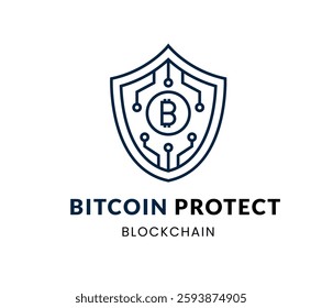 Bitcoin Project line Icon Set . Vector Illustration
