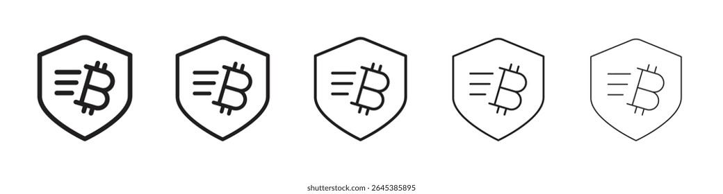Ilustración vectorial de icono de protección de Bitcoin aislada