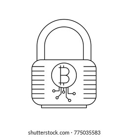 Bitcoin protection outline icon