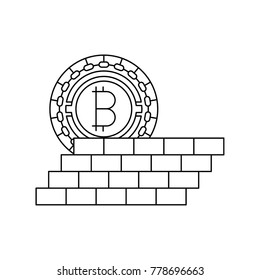 Bitcoin Protection Outline Icon