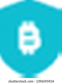 Bitcoin protection shield logo isolated on a white background