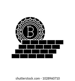 Bitcoin Protection vector icon
