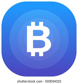 Bitcoin Purple - blue circular UI/UX App Icon / Logo Design