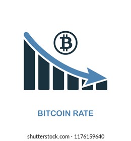 Bitcoin Rate Decrease Graphic icon. Monochrome style design from diagram collection. UI. Pixel perfect simple pictogram bitcoin rate decrease graphic icon. Web design, apps, software, print usage