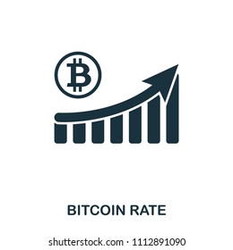 Bitcoin Rate Increase Graphic icon. Mobile apps, printing and more usage. Simple element sing. Monochrome Bitcoin Rate Increase Graphic icon illustration.
