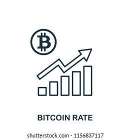 Bitcoin Rate Increase Graphic icon. Mobile apps, printing and more usage. Simple element sing. Monochrome Bitcoin Rate Increase Graphic icon illustration
