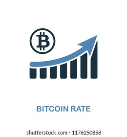 Bitcoin Rate increase Graphic icon. Monochrome style design from diagram collection. UI. Pixel perfect simple pictogram bitcoin rate increase graphic icon. Web design, apps, software, print usage.