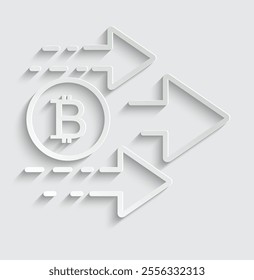 bitcoin  rate increase icon  sign