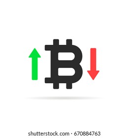 bitcoin rates icon isolated on white. simple flat style trendy modern logotype graphic design. concept of bit coin badge transaction or future forecast of purchase index or trade strategy