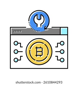 bitcoin recovery services color icon vector. bitcoin recovery services sign. isolated symbol illustration