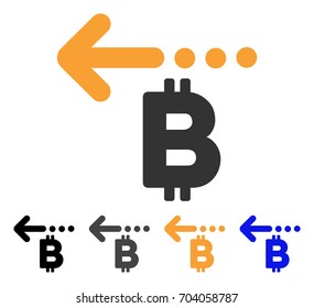 Bitcoin Refund Back icon. Vector illustration style is flat iconic symbol with black, gray, orange, blue color variants. Designed for web and software interfaces.