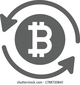 Bitcoin, refund, gray reload icon