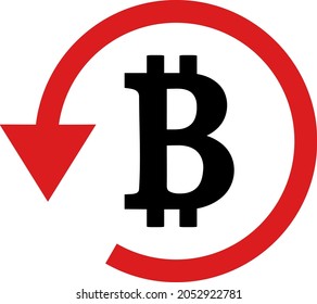Bitcoin refund icon with flat style. Isolated vector bitcoin refund icon image, simple style.