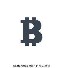 Bitcoin related vector glyph icon. Isolated on white background. Vector illustration.