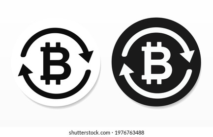 Bitcoin reload icon. Bitcoin exchange. Cryptocurrency reload. Illustration vector
