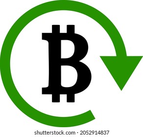 Bitcoin repay icon with flat style. Isolated vector bitcoin repay icon image, simple style.